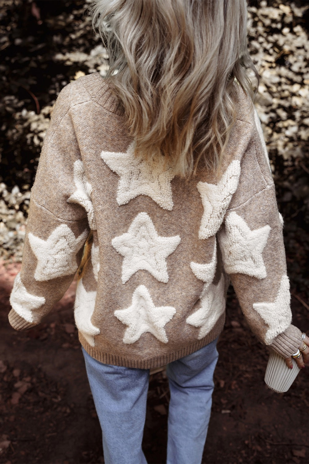 Sherpa star sweater cardigan