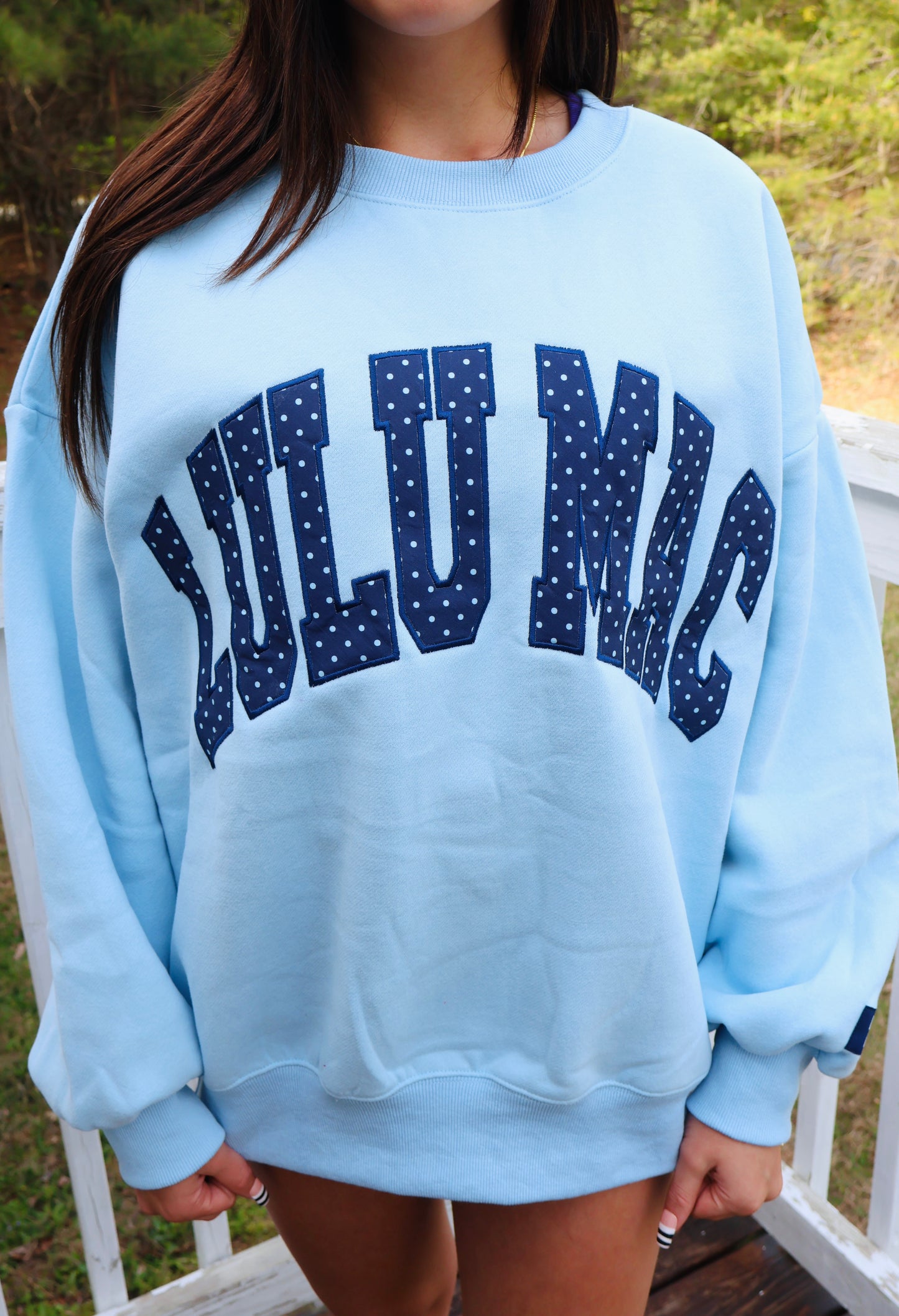 Light Blue Polkadot Sweatshirt