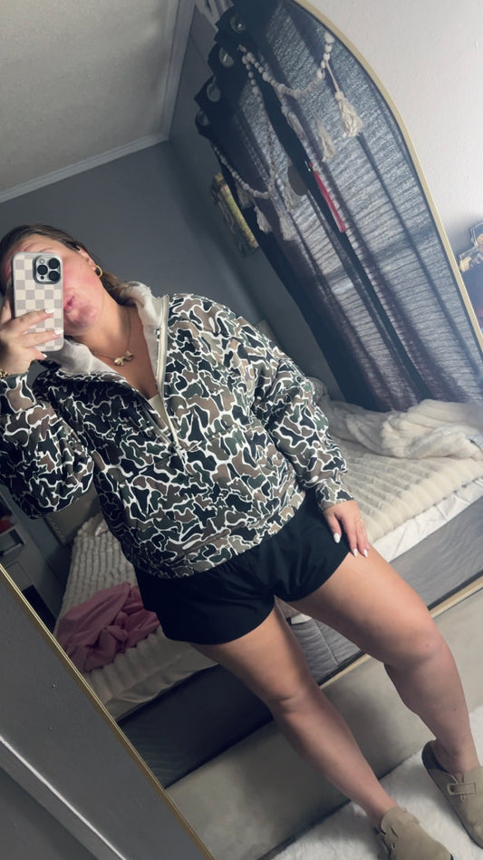 The Camo half zip