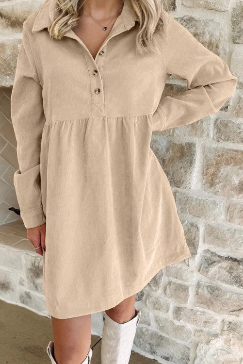 Oatmeal collared mini dress