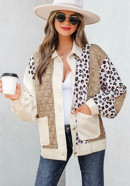 Khaki leopard jacket