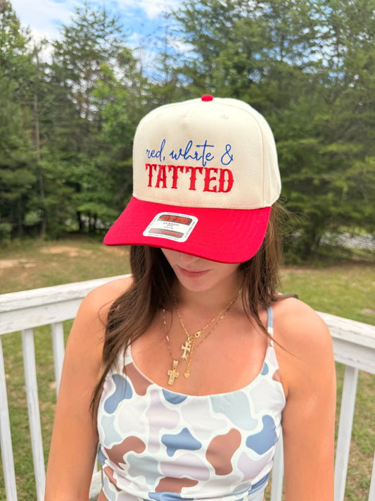 Red White & Tatted Hat