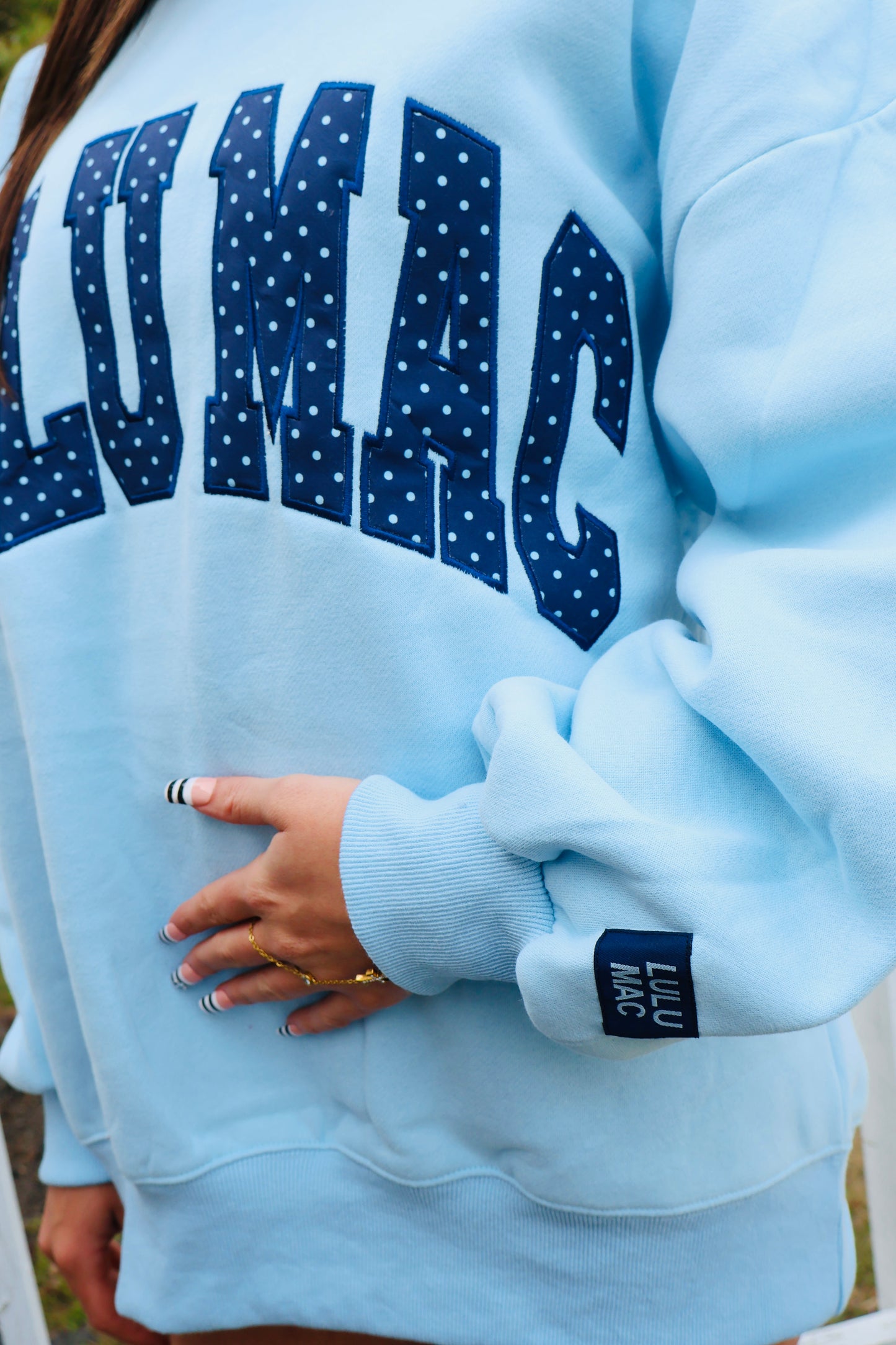 Light Blue Polkadot Sweatshirt