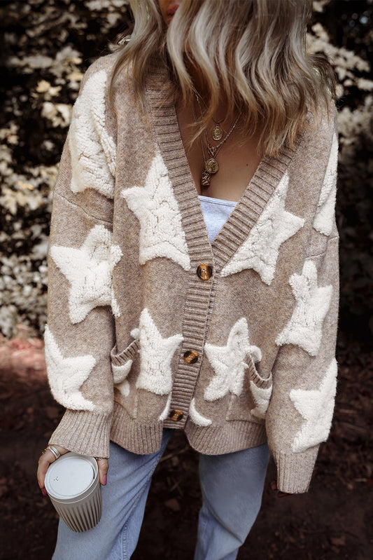 Sherpa star sweater cardigan