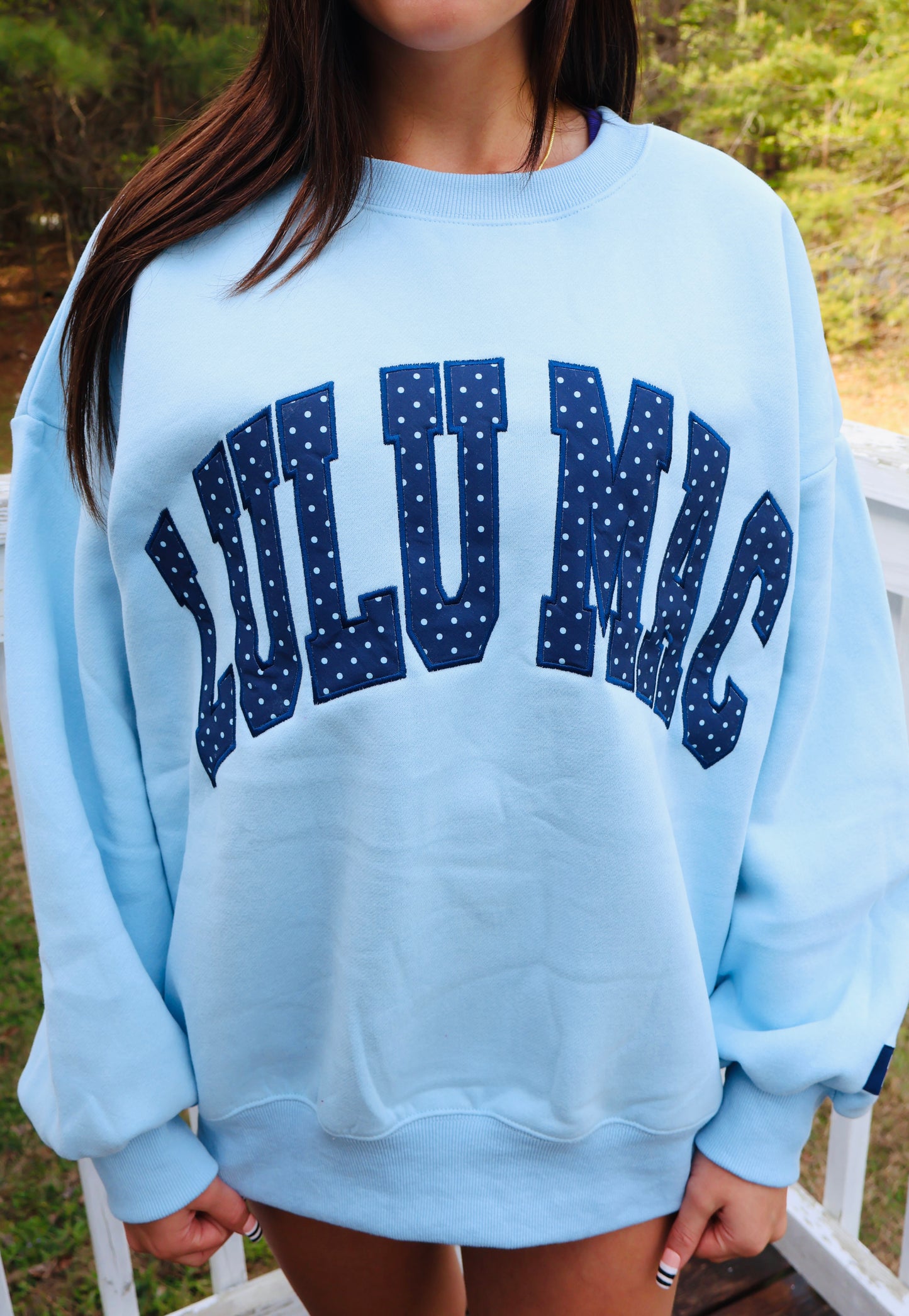 Light Blue Polkadot Sweatshirt